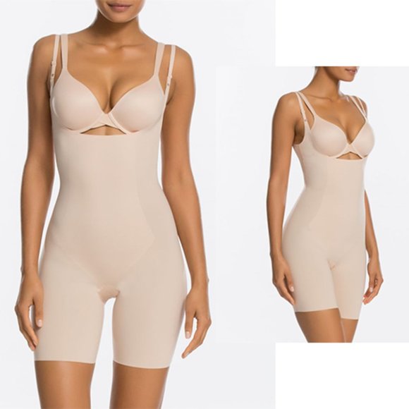 SPANX Other - Spanx Open-Bust Mid-Thigh Bodysuit in Nude NWT L